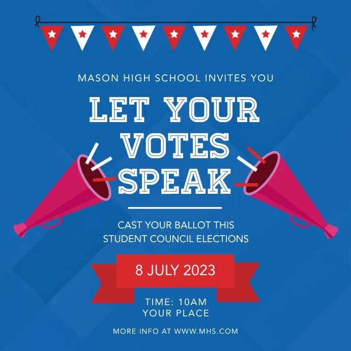 Blue High School Election Campaign Square Video