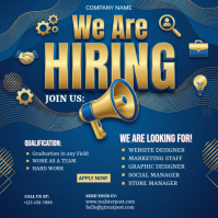 Blue Hiring Announcement Instagram Post template