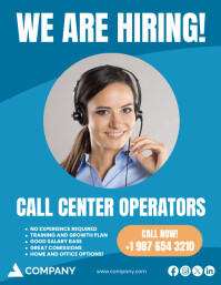 Interview Call Flyer Call center hiring Flyer Template | PosterMyWall