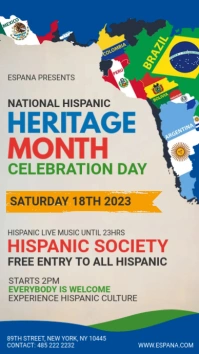 Blue Hispanic Heritage month digital signage template