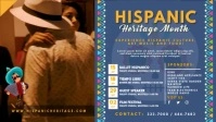 Blue Hispanic Heritage Month Event Invite Vid Facebook Cover Video (16:9) template