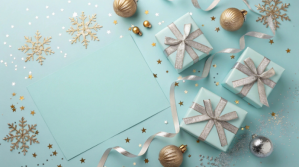 Blu Holiday Gift Presentation Presentation Template
