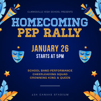 Orange homecoming pep rally game post Template | PosterMyWall