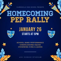 Blue homecoming pep rally drama post template