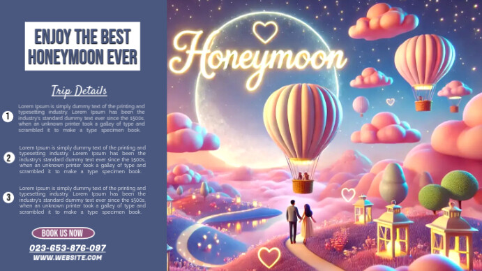 Blue  Honeymoon Template Digital Display (16:9)