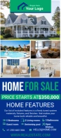 Blue house for sale real estate rack card template