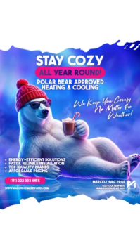 HVAC Maintenance Service Promo - Heating and Cooling Comfort Ad Ekran reklamowy (9:16) template