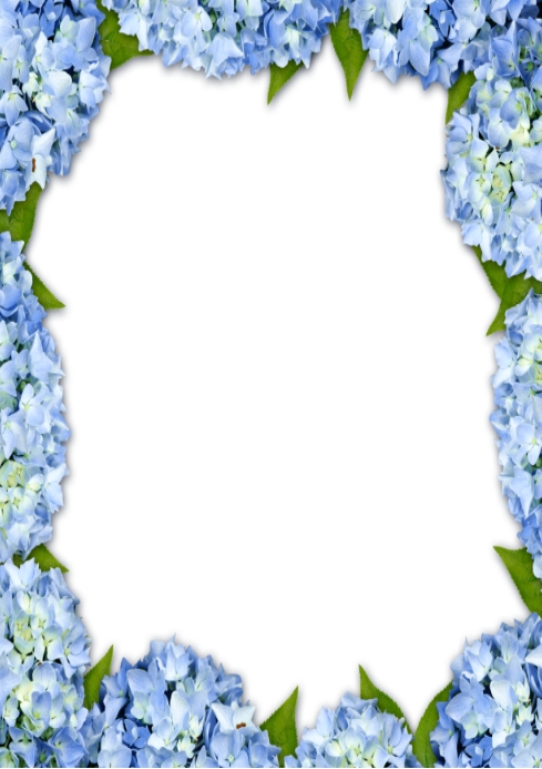 blue hydrangeas border template | PosterMyWall