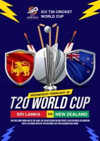 Blue ICC T20 Cricket World Cup A6 Video template
