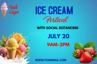 Blue  Ice Cream Label template