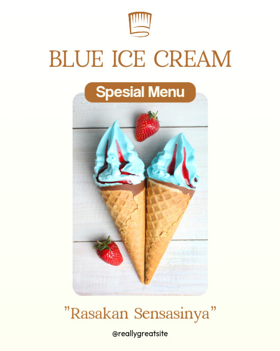 Blue Ice Cream Spesial Menu Instagram Portrait template
