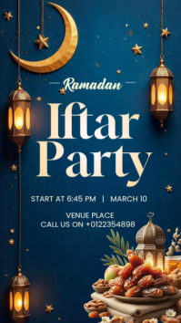 Blue Iftar Party Instagram Story template