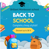 Blue Back to School Promotion Instagram Post Template