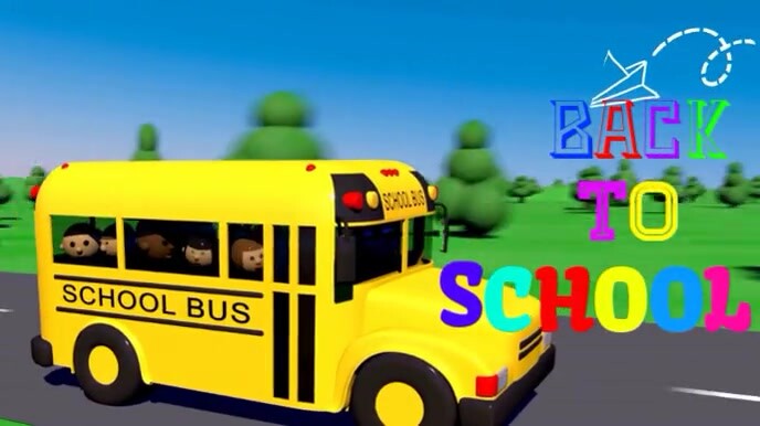 Blue Illustrative Back To School Animated Video Digital Display (16:9) template