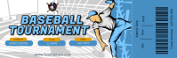 Blue Illustrative Baseball Tournament Banner 2' × 6' template