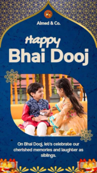 Blue Illustrative Bhai Dooj Template  Instagram Story