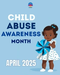 bLUE Illustrative Child Abuse Prevention Awareness April Poster Flyeer Instagram Portrait template