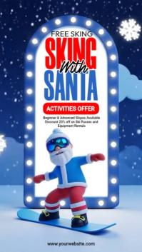 Blue Illustrative Christmas Ice Skating Instagram Story template