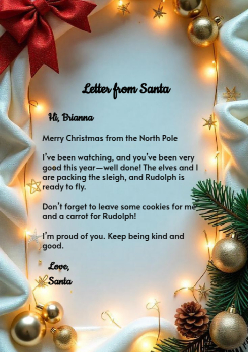 Plantilla de Blue Illustrative Christmas Letter Design A3 | PosterMyWall