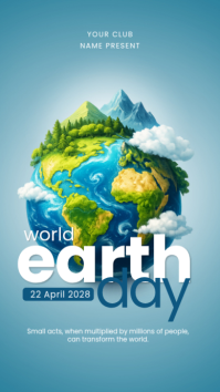 Blue Illustrative Earth Day Flyer Instagram-Story template