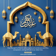 Blue Illustrative Eid Al-Adha Celebration Instagram Post template