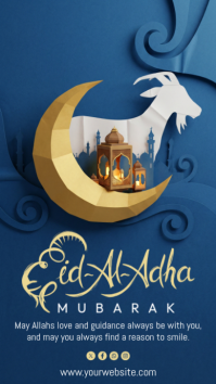 Blue Illustrative Eid al-Adha Celebration Instagram Story template