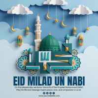 Blue Eid Milad un Nabi Pos Instagram Template