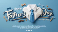 Blue Illustrative Father's Day Digital Display Video template