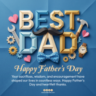 Blue Illustrative Father's Day Instagram Post template
