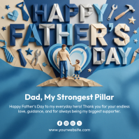 Blue Illustrative Father's Day Instagram Post template
