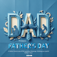 Blue Illustrative Father's Day Instagram Post template