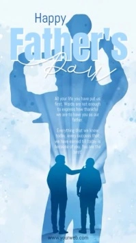 Blue Illustrative  Father's Day Instagram Story template
