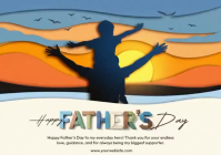 Blue Illustrative Father's Day Postcard Video Postal template