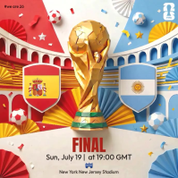 Blue Illustrative FIFA World Cup Final Match Day Vierkant (1:1) template