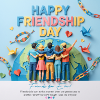 Blue Friendship Day Message Instagram Template