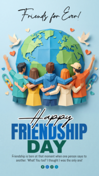 Blau Friendship Day История на Instagram Template