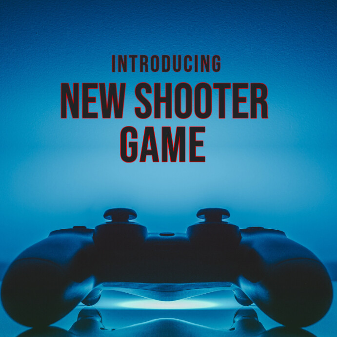 Blue Illustrative Gaming  Instagram Post template