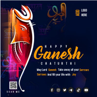 Purple Ganesh Chaturthi Greeting Iphosti le-Instagram Template