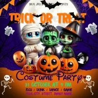 Blue Illustrative Halloween Square template