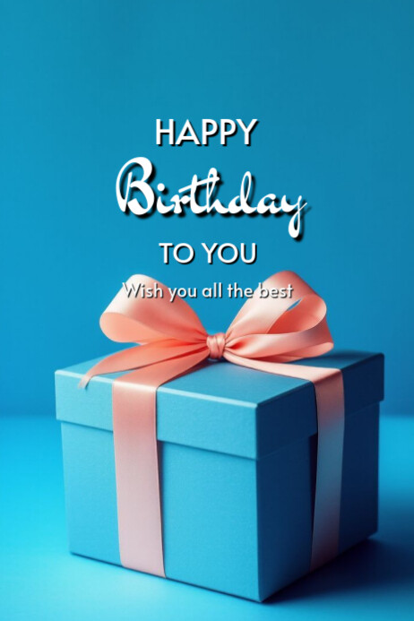 Plantilla de Blue Illustrative Happy Birthday To You Poster | PosterMyWall
