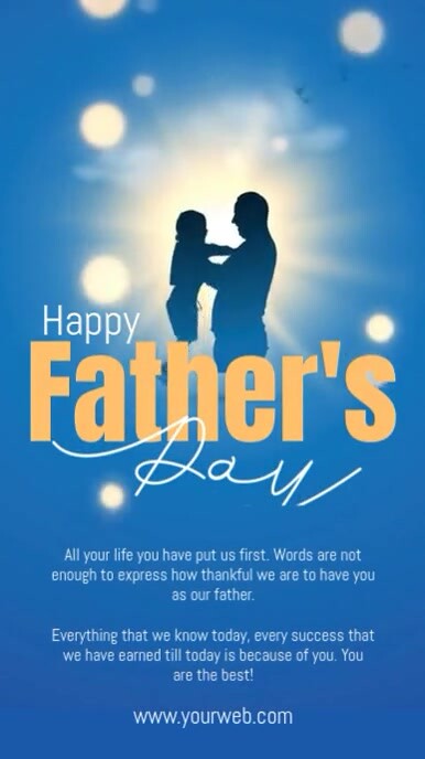Blue Illustrative Happy Father’s Day Instagram Story Instagram-verhaal template