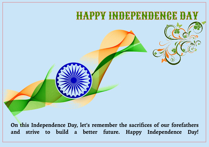 Blue Illustrative Independence Day A4 Template | PosterMyWall