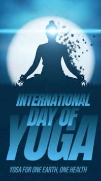 Blue Illustrative International Day of Yoga Instagram Story template