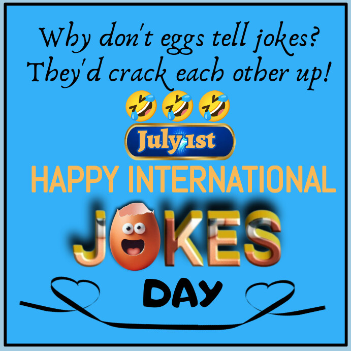 Blue Illustrative International Jokes Day  In Instagram Post template