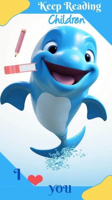 Copy of Blue Illustrative Keep Reading Children Digi | PosterMyWall