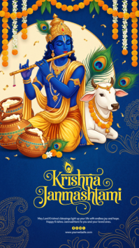 Biru Krishna Janmashtami История на Instagram Template