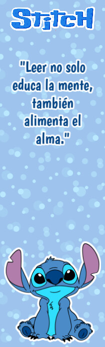 Blue Illustrative Marca Páginas De Stitch, Decoración Bonita Para Tu Libro Half Page Legal template