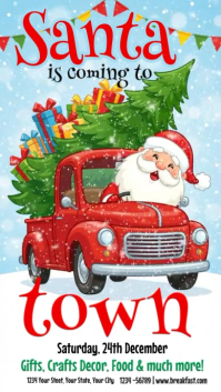 Blue Illustrative Meet Santa Instagram Story template