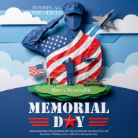 Blue Illustrative Memorial Day Instagram Post template