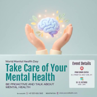 Blue Mental Health Awareness Event Instagram 帖子 Template